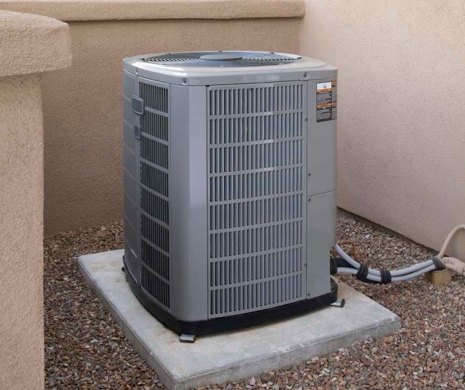 Heat pump outside a home